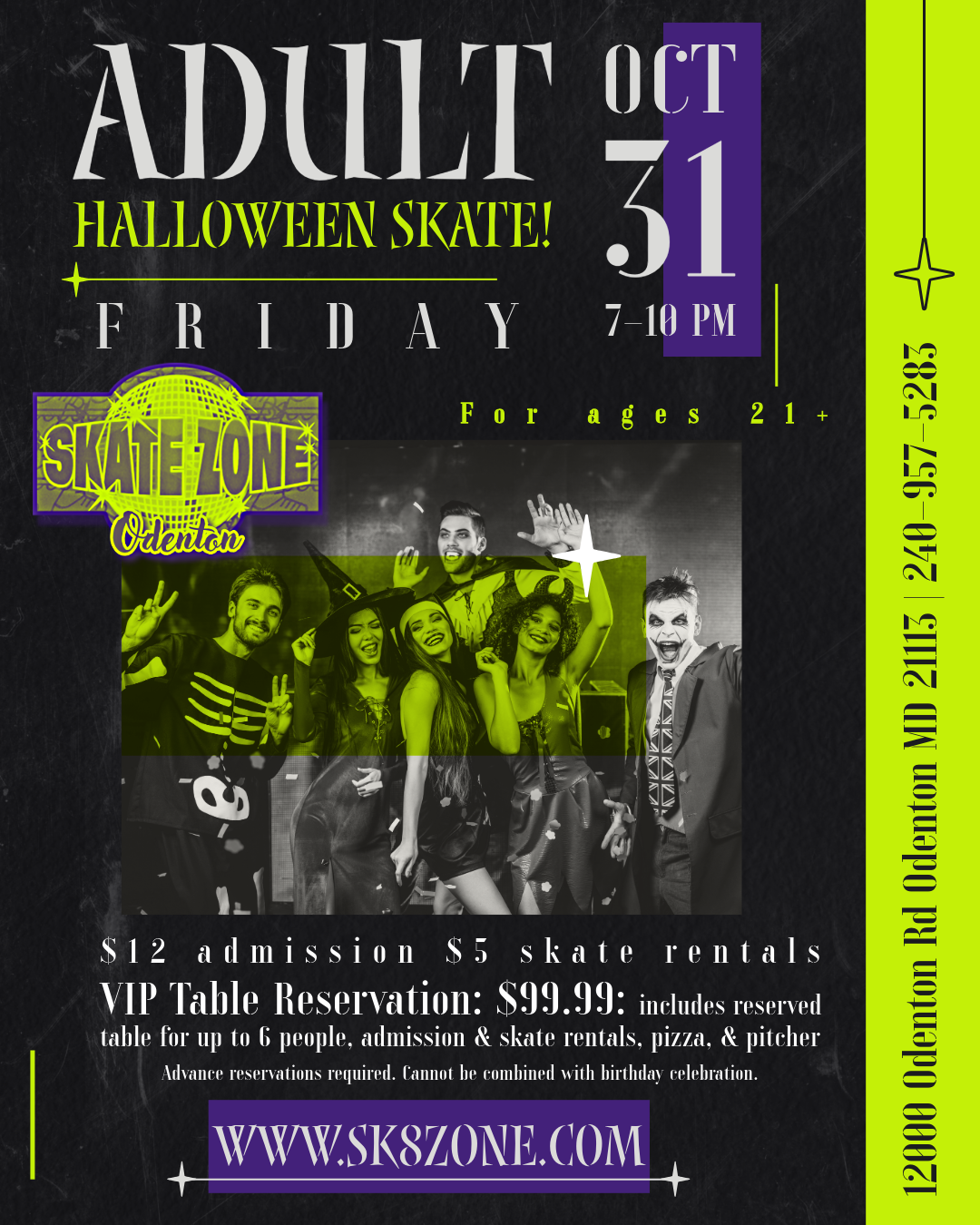 Adult Halloween Skate 2025 Flyer